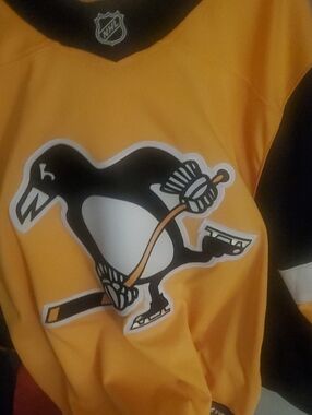 NHL Pittsburgh Penguins Yellow and Black Hockey Jersey